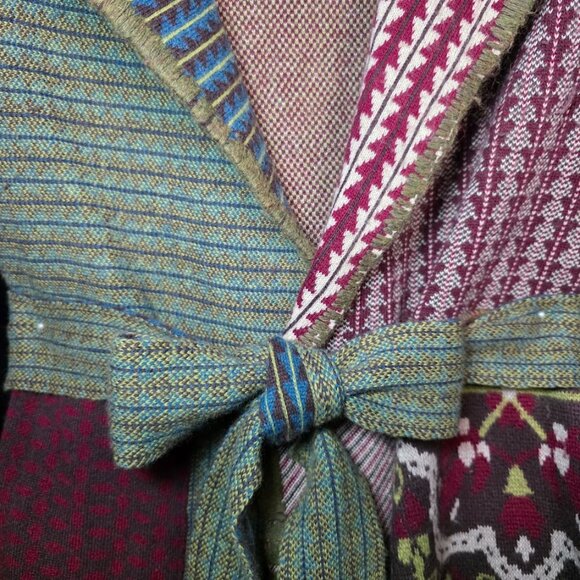 Sparrow Anthropologie Patchwork Jacquard Cardigan Sweater Wrap S - Picture 2 of 16